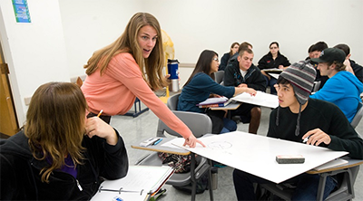 Prof. Cassandra Paul, teaching a class